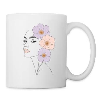 Blütenpoesie – Line Art Femininity - Tasse - Weiß - Rechts