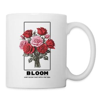 Bloom Bouquet of Roses - Vintage Floral Design - Mug - white - Right