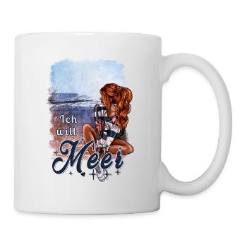 I Want Sea – Maritime Girl Design - Mug - white - Right