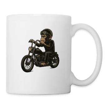 Biker-Affe - Tasse - Weiß - Rechts