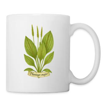 Breitwegerich – Plantago major | Kraft der Bodenkr - Tasse - Weiß - Rechts
