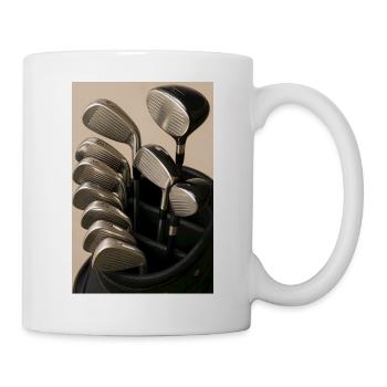 Sport - Golf, sac de golf avec clubs - Mug blanc - blanc - Droite