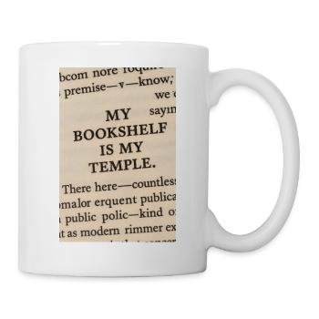 My bookshelf is my temple - Mug - white - Right