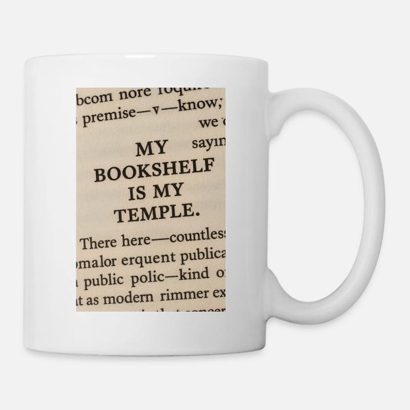 My bookshelf is my temple - Mug - white