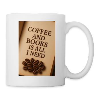 Un café et des livres sont tout ce dont j’ai besoin - Mug blanc - blanc - Droite