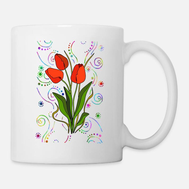 Blumen - Tasse - Weiß