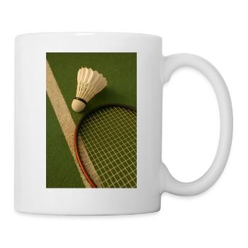 Sport - Badminton, Ball und Schläger - Tasse - Weiß - Rechts