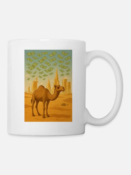 Kamel dubai geld - Tasse - Weiß