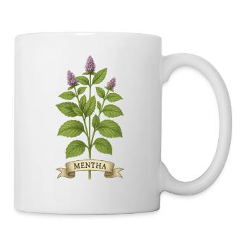 Mentha piperita | Frischer Atem der Natur - Tasse - Weiß - Rechts