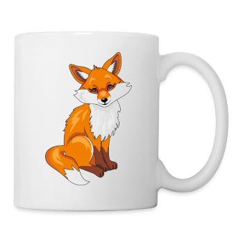 Assis mignon renard timide - Mug blanc - blanc - Droite