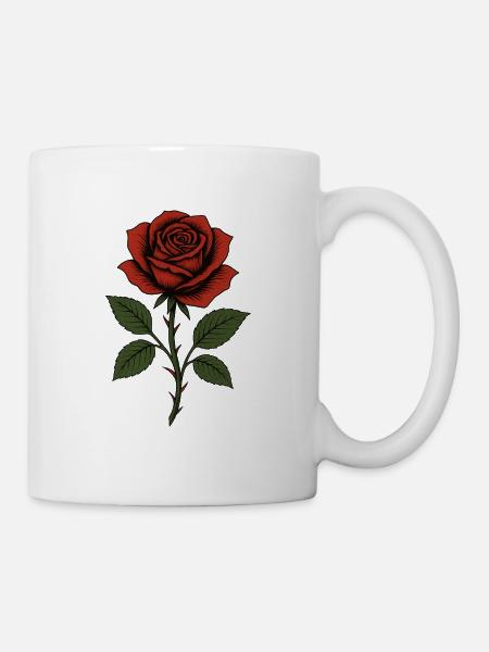 Rose - Tasse - Weiß