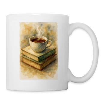 Livre et café - Mug blanc - blanc - Droite