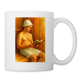 Lesen in der Sauna - Tasse - Weiß - Rechts
