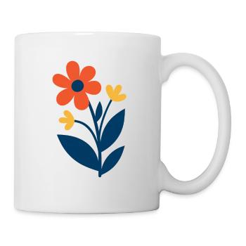 Floral shapes – fresh & colourful - Mug - white - Right