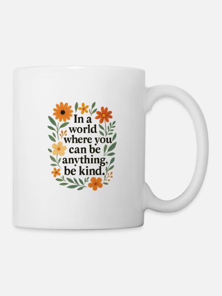 In a world where you can be anything - be kind - Mug - white