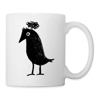 Thoughtful Raven Overthinker Thoughts ADHD Goth - Mug - white - Right