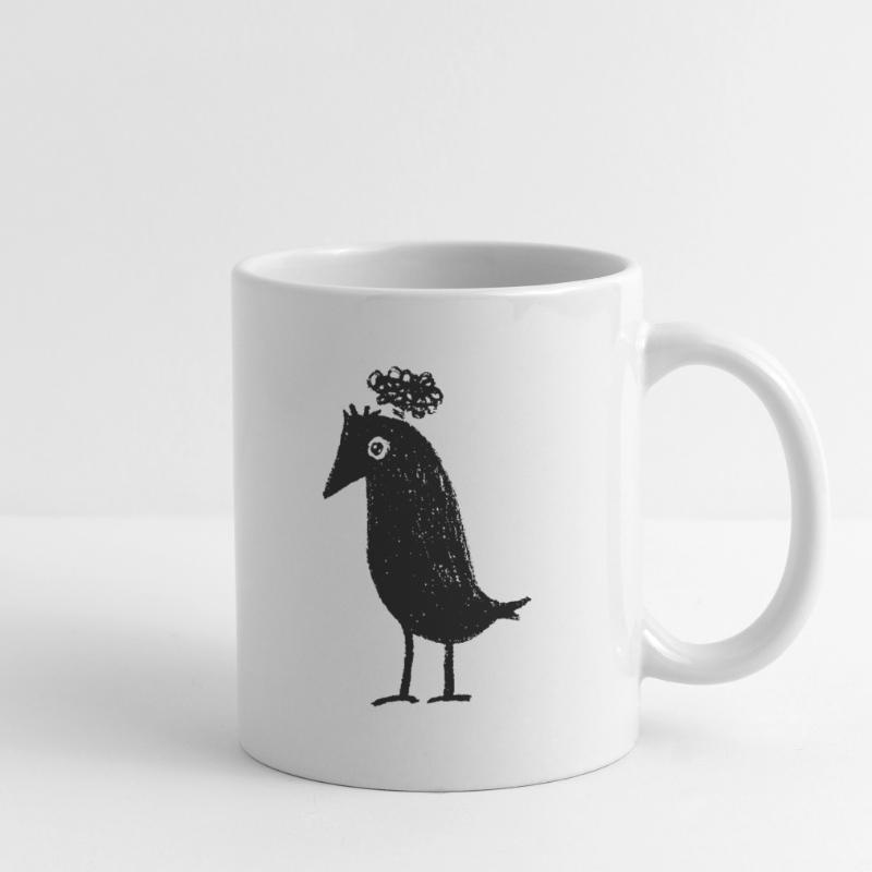 Thoughtful Raven Overthinker Thoughts ADHD Goth Mug