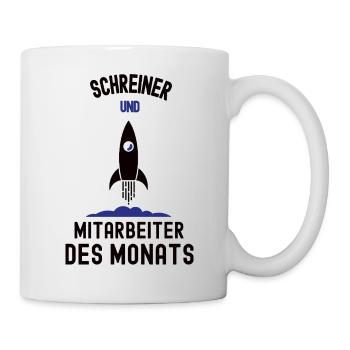 Mitarbeiter des Monats Schreiner Bester Mann Danke - Tasse - Weiß - Rechts