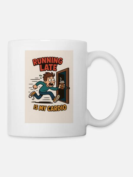Running Late Is My Cardio Design - Mug - white