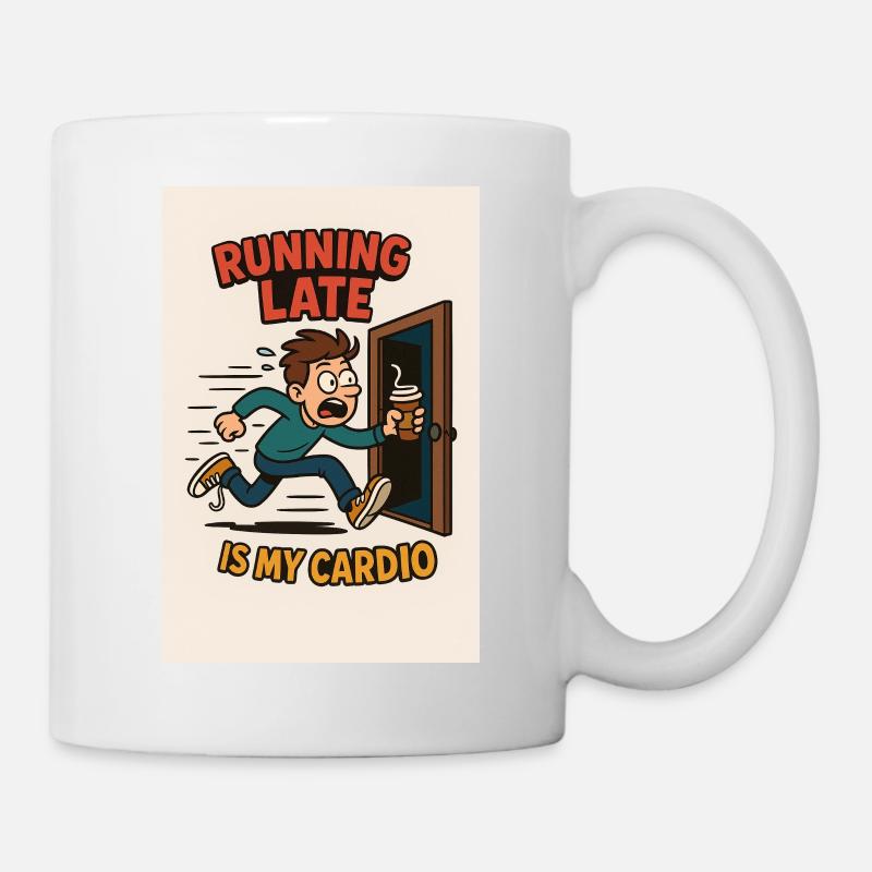 Running Late Is My Cardio Design - Mug - white