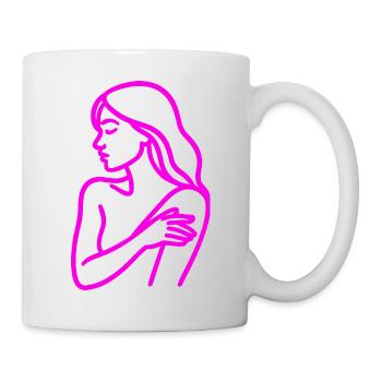 Line Art Woman Profile – Minimalist - Mug - white - Right