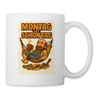 Montag ist Schontag - Tasse - Weiß - Rechts