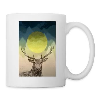 Hirsch - Tasse - Weiß - Rechts