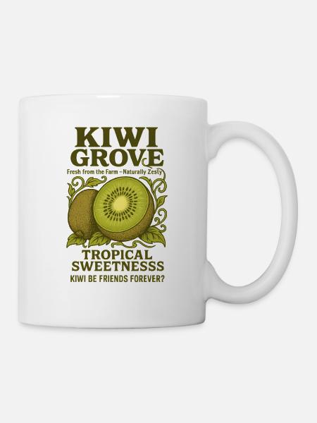 Kiwi Retro Vintage Fruit Stand - Tasse - Weiß
