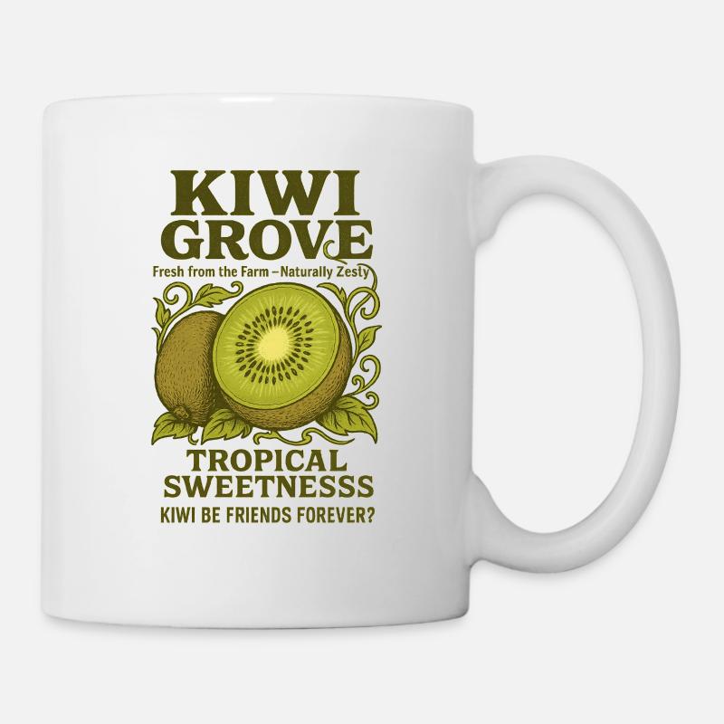 Kiwi Retro Vintage Fruit Stand - Mug blanc - blanc