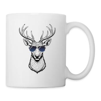Cerf avec lunettes de soleil - Mug blanc - blanc - Droite