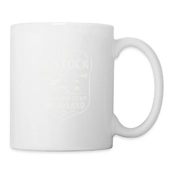 Aus Rostock – Und keiner zieht mich an Land | Möwe - Tasse - Weiß - Rechts