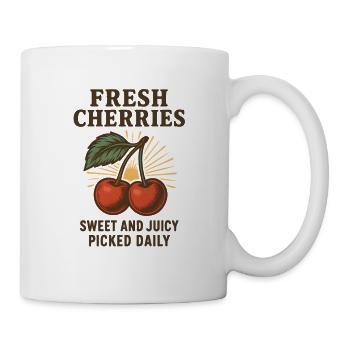 Fresh Cherries Vintage - Mug - white - Right
