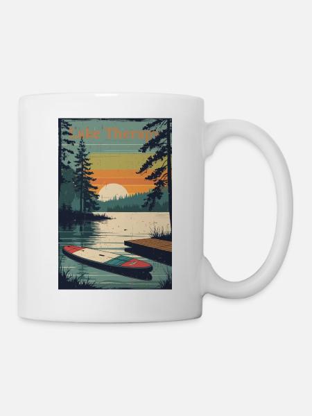 Lake Therapy - SUP Board Sunset - Mug blanc - blanc