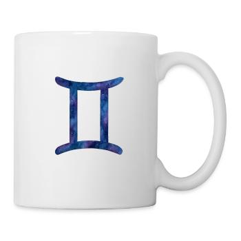 Zwilling Sternzeichen – Galaxie-Aquarell - Tasse - Weiß - Rechts