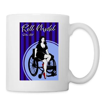 Roll Model – Retro Wheelchair Pin-up - Mug - white - Right