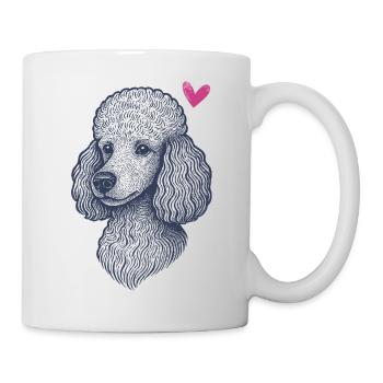 Pudel – Elegant, Klug & Voller Charme - Tasse - Weiß - Rechts