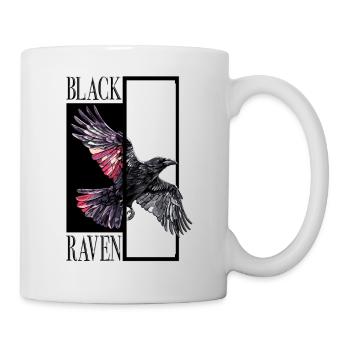 Corbeau noir Corbeau oiseau - Mug blanc - blanc - Droite