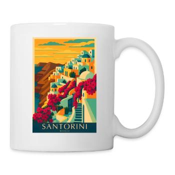 Santorini Griechenland – Insel Architektur - Tasse - Weiß - Rechts