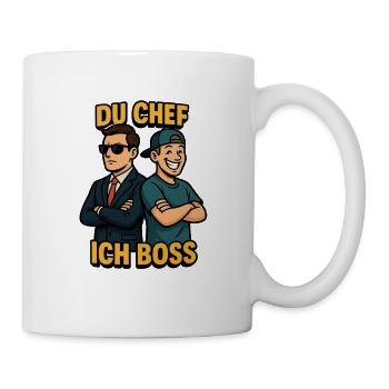 C’est toi le patron ici, mais c’est moi qui m’amuse le plus - Mug blanc - blanc - Droite