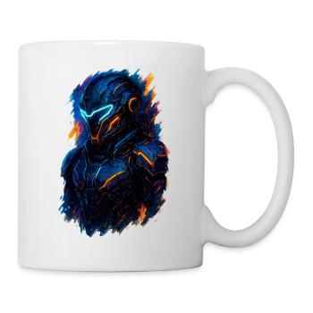 futuristic art of a warrior - Mug - white - Right