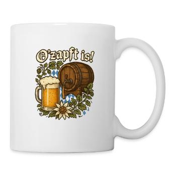 O’zapft l’est ! - qu’il s’agisse d’un festival de la bière ou d’une foire paroissiale, il convient - Mug blanc - blanc - Droite