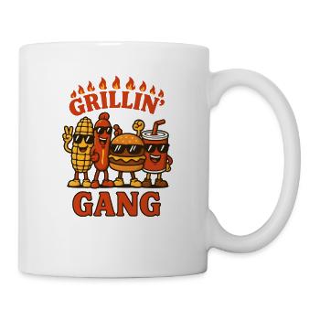 Grillin' Gang – Fun BBQ Design - Mug - white - Right
