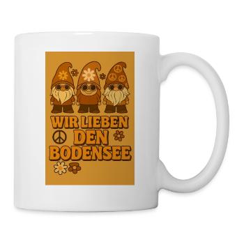 Wir lieben den Bodensee - Hippie - 70er - Tasse - Weiß - Rechts