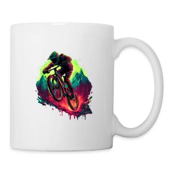 Neon Mountainbike Rider – Downhill MTB Design - Tasse - Weiß - Rechts