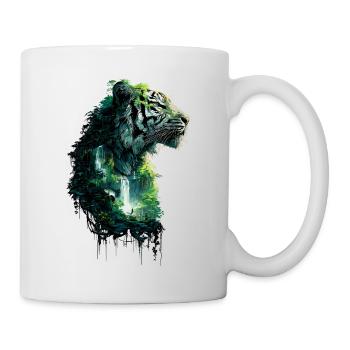 Jungle Tiger Double Exposure Wildlife Design - Mug - white - Right