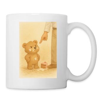 Bär und Kuchen - Tasse - Weiß - Rechts