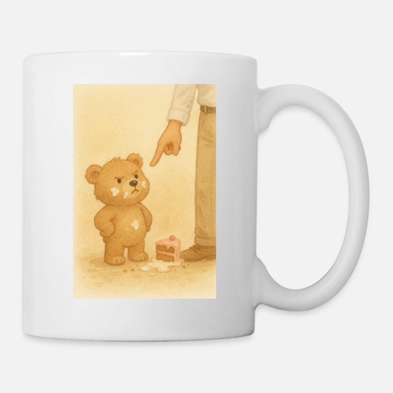 Bär und Kuchen - Tasse - Weiß