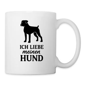 Ich liebe meinen Hund Boxer - Tasse - Weiß - Rechts