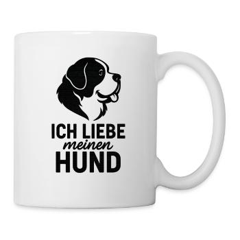 Ich liebe meinen Hund Bernhardiner - Tasse - Weiß - Rechts