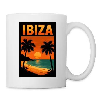 Ibiza - Strand, Sonne, Meer - Tasse - Weiß - Rechts